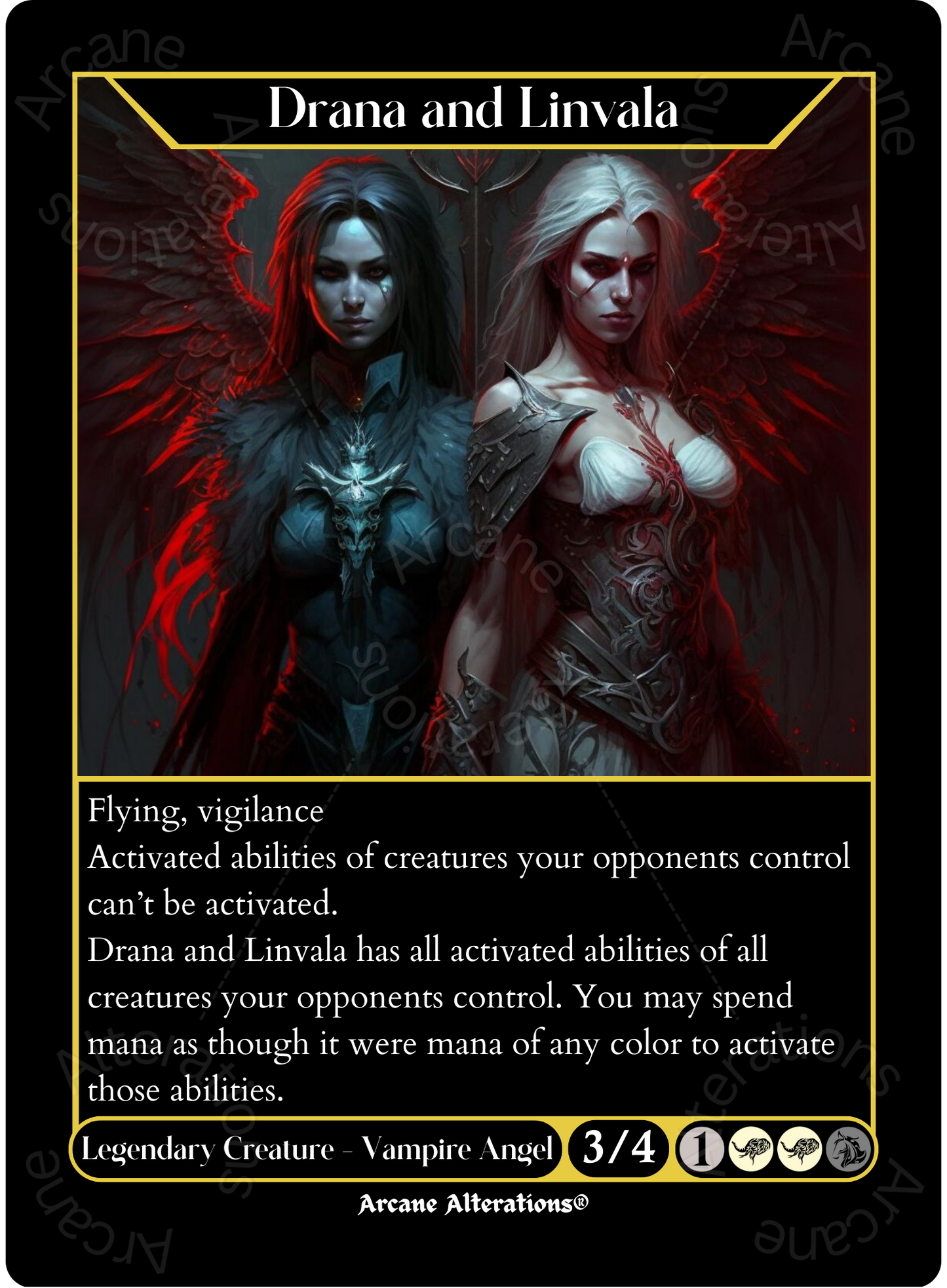 Drana and Linvala - High Quality Altered Art Custom Proxy Cards