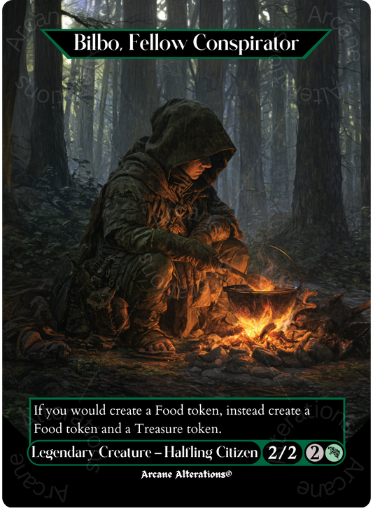 Bilbo, Fellow Conspirator - Full Art Altered Art Custom Proxy Cards