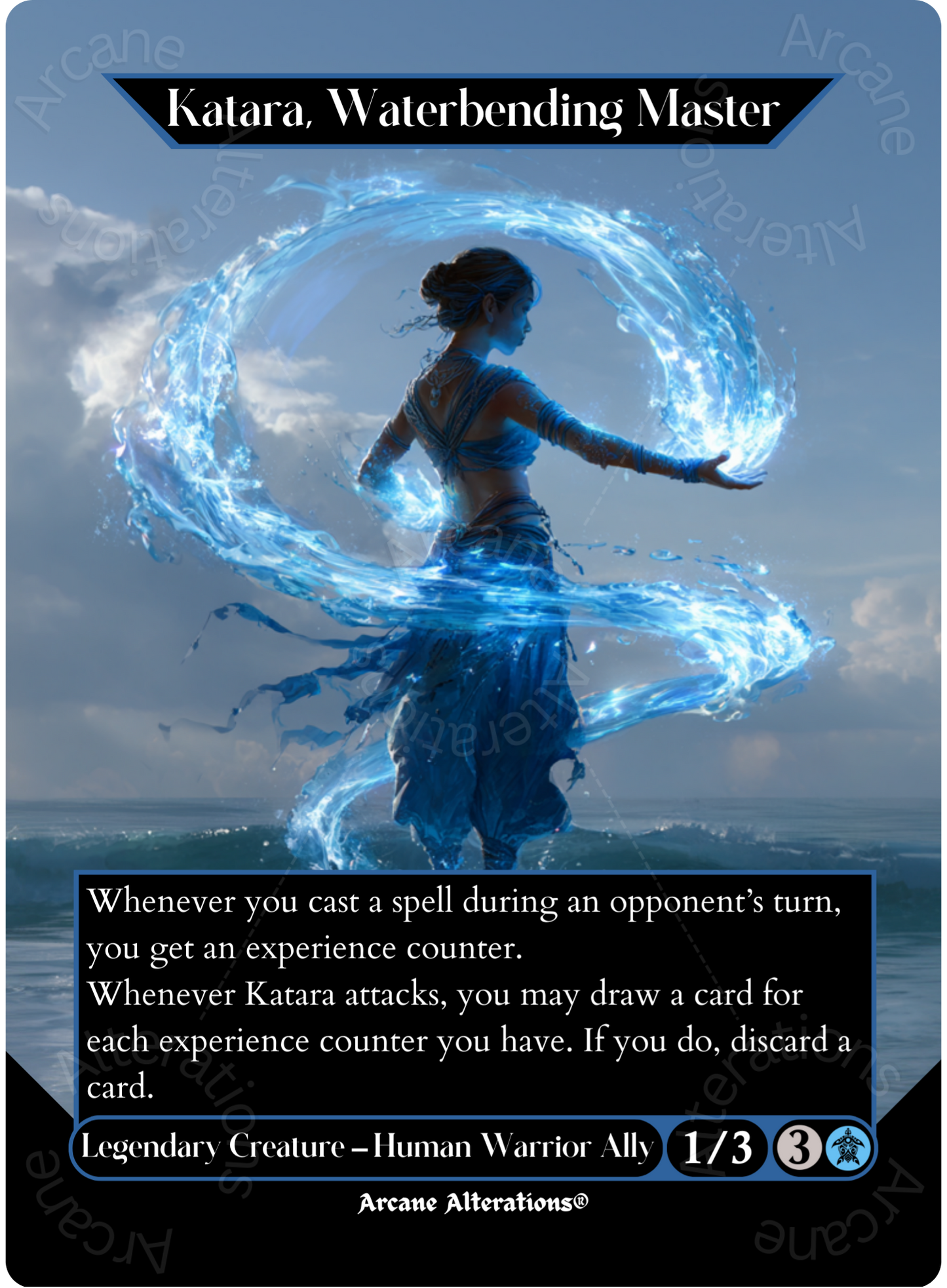 Katara, Waterbending Master - Full Art Altered Art Custom Proxy Cards
