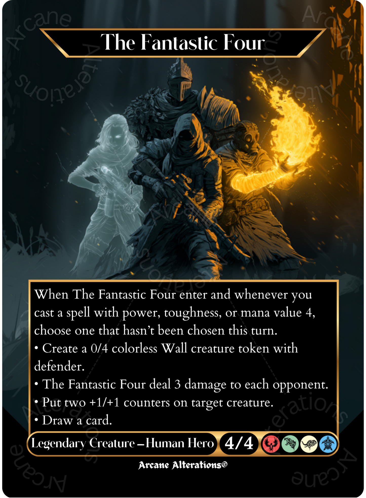 The Fantastic Four - Full Art Altered Art Custom Proxy Cards