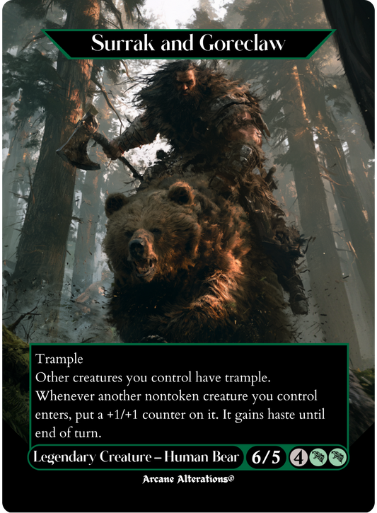 Surrak and Goreclaw - Full Art Altered Art Custom Proxy Cards