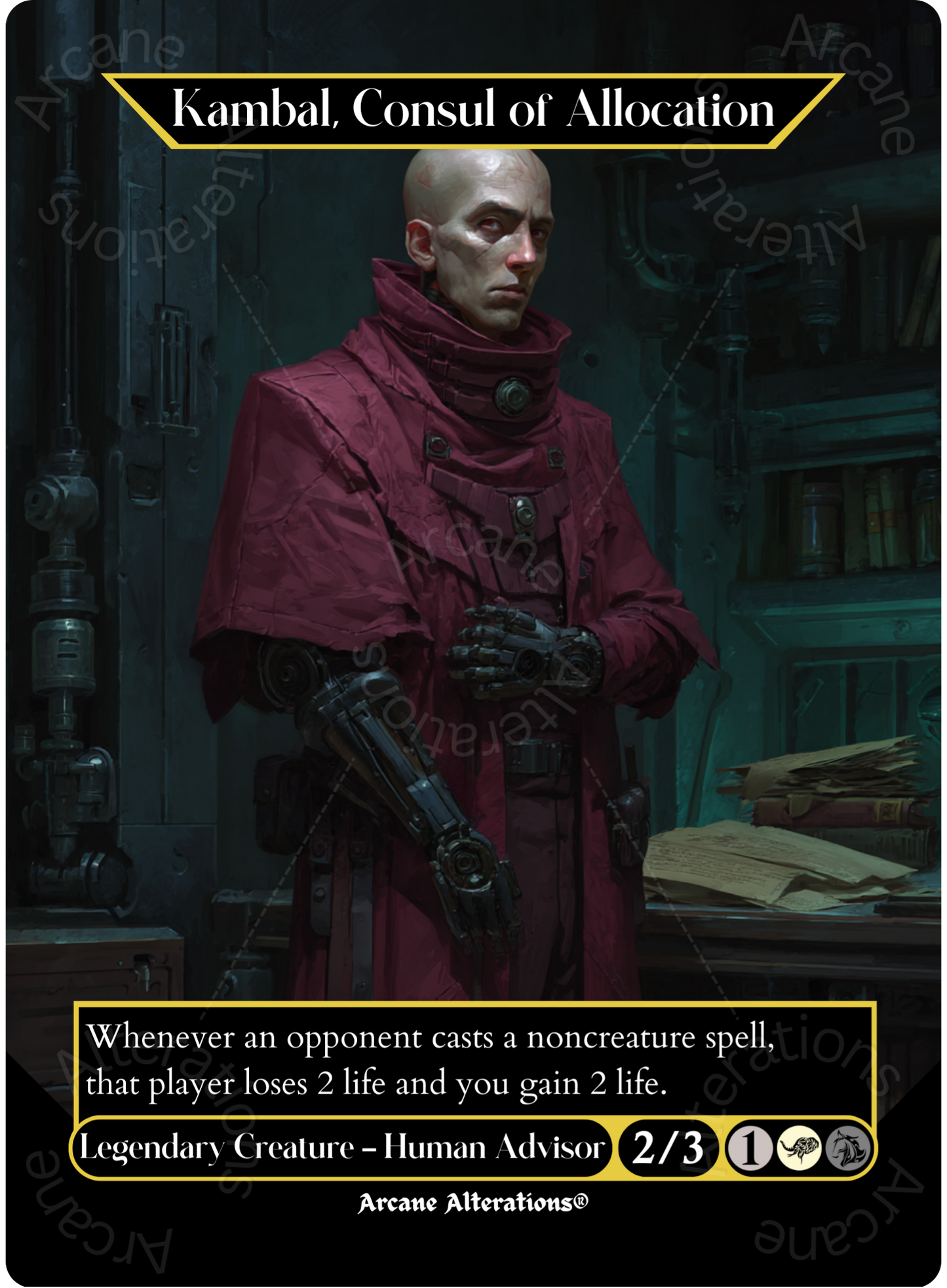 Kambal, Consul of Allocation - Full Art Altered Art Custom Proxy Cards