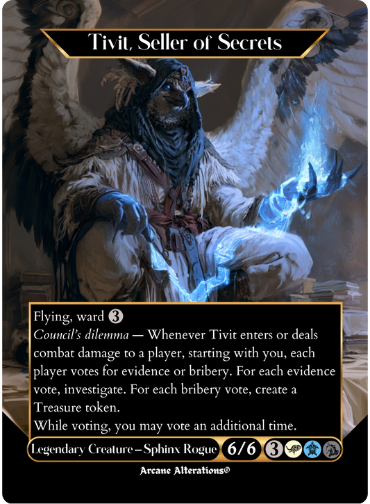 Tivit, Seller of Secrets - Full Art Altered Art Custom Proxy Cards