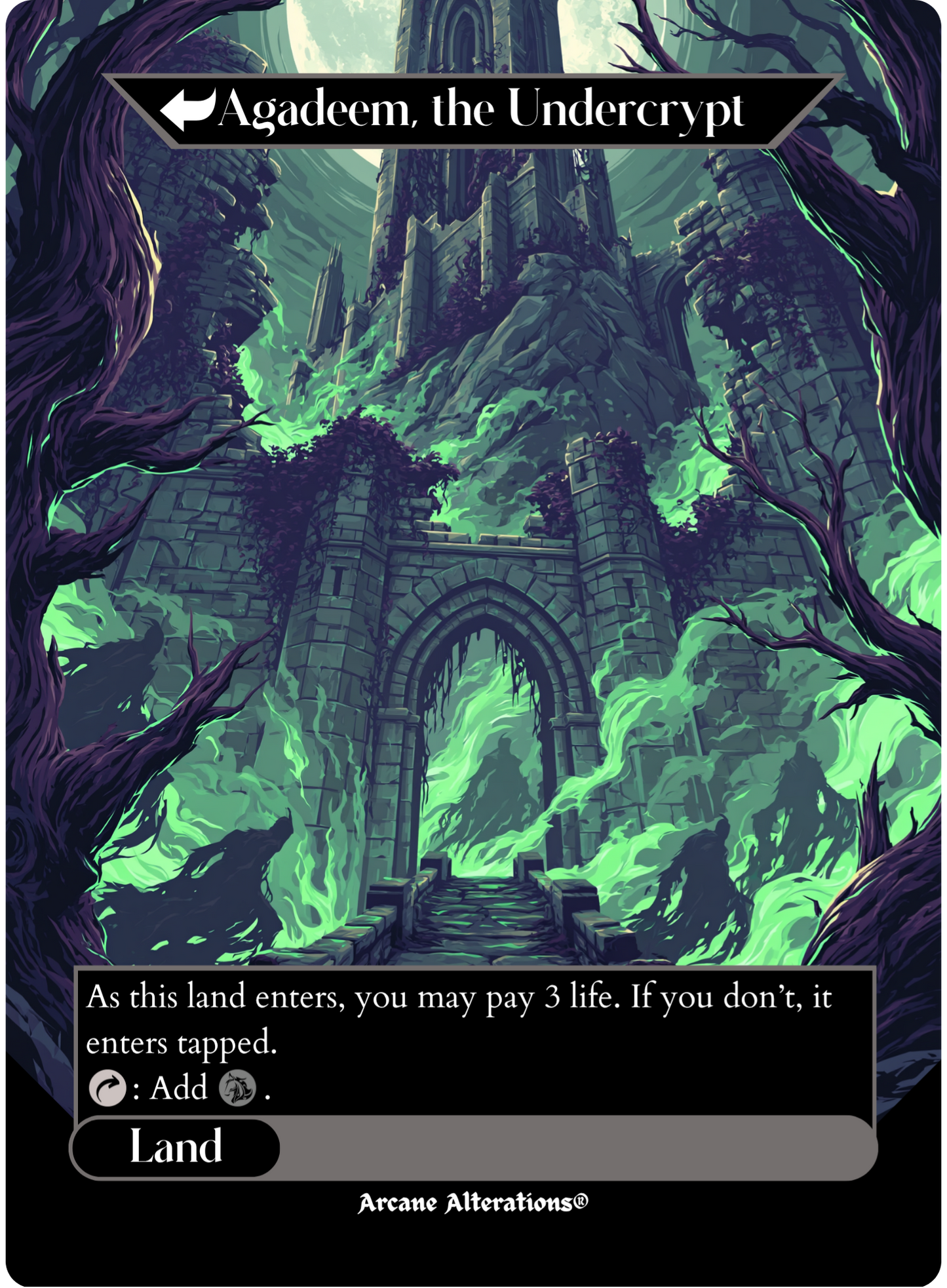 Agadeem's Awakening / Agadeem, the Undercrypt - Full Art Altered Art Custom Proxy Cards