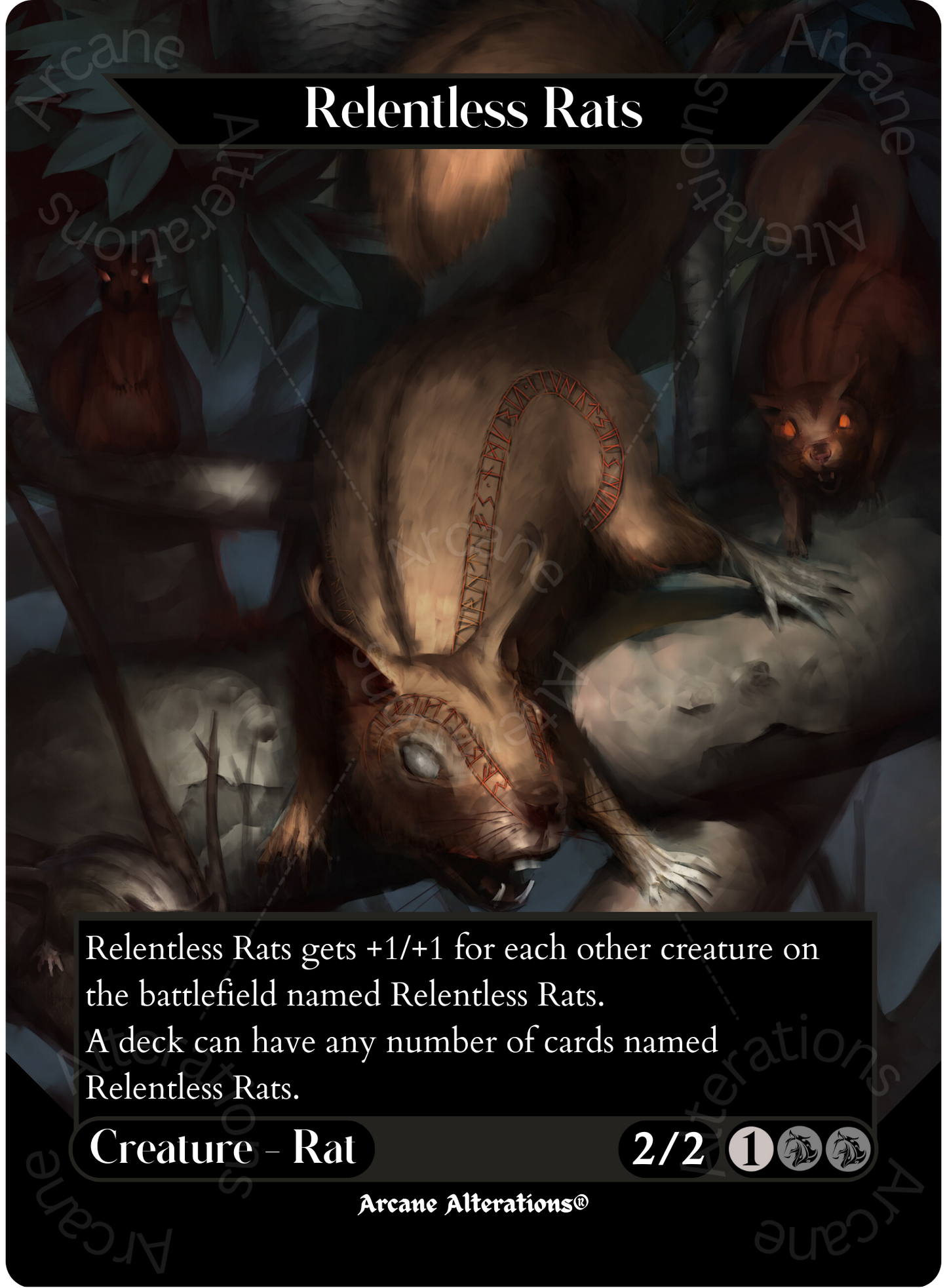 Relentless Rats - Full Art Altered Art Custom Proxy Cards