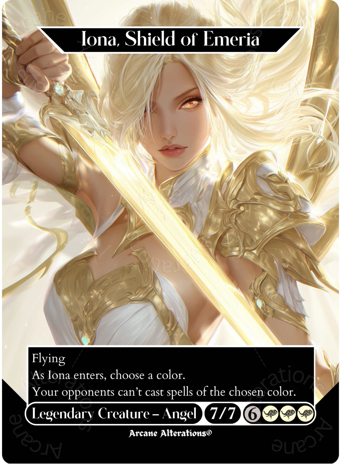 Iona, Shield of Emeria - Full Art Altered Art Custom Proxy Cards