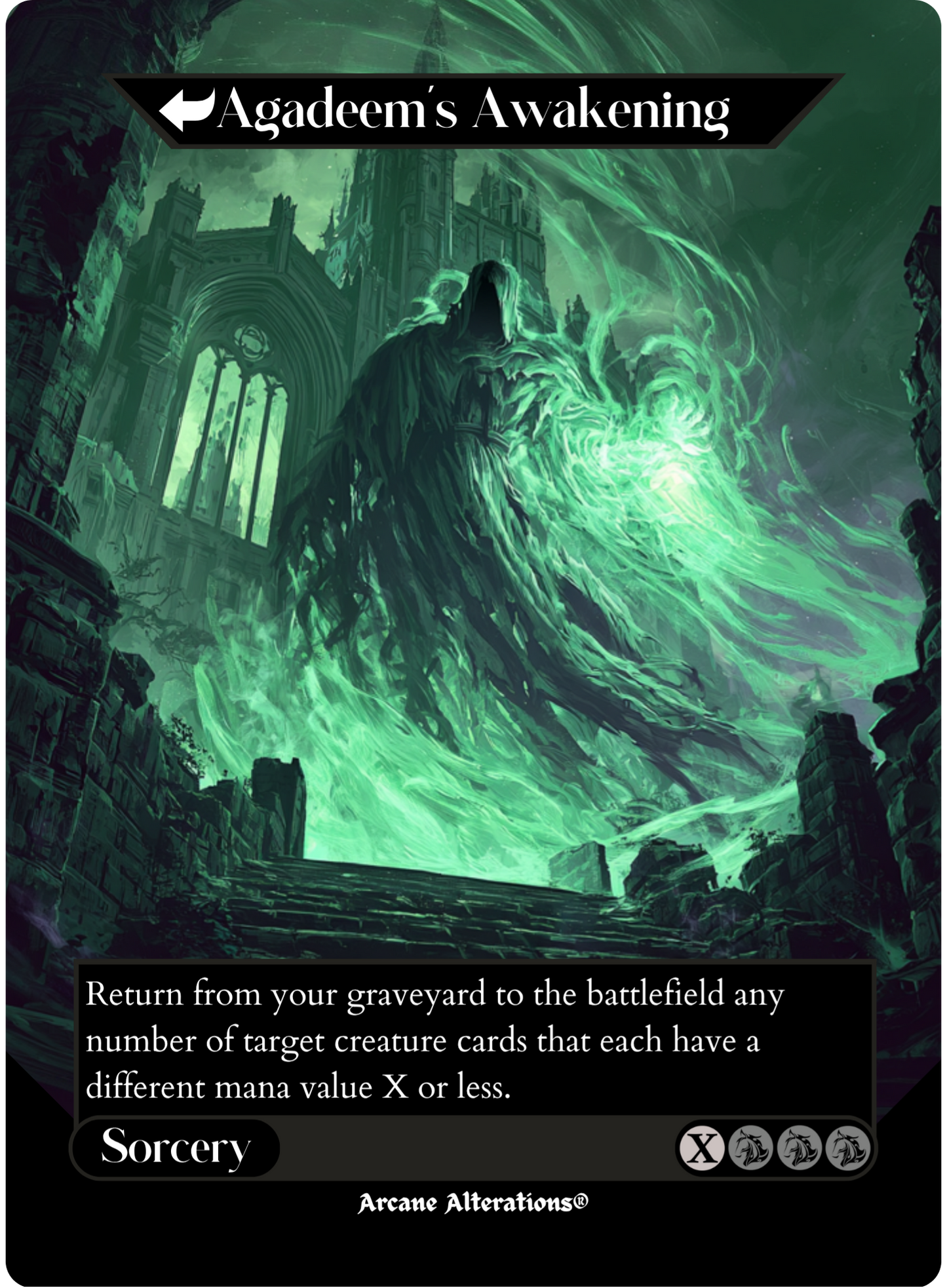 Agadeem's Awakening / Agadeem, the Undercrypt - Full Art Altered Art Custom Proxy Cards