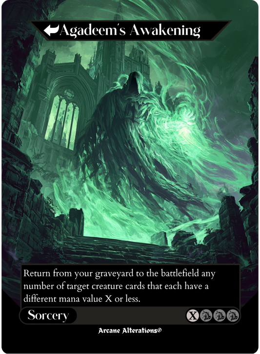 Agadeem's Awakening / Agadeem, the Undercrypt - Full Art Altered Art Custom Proxy Cards