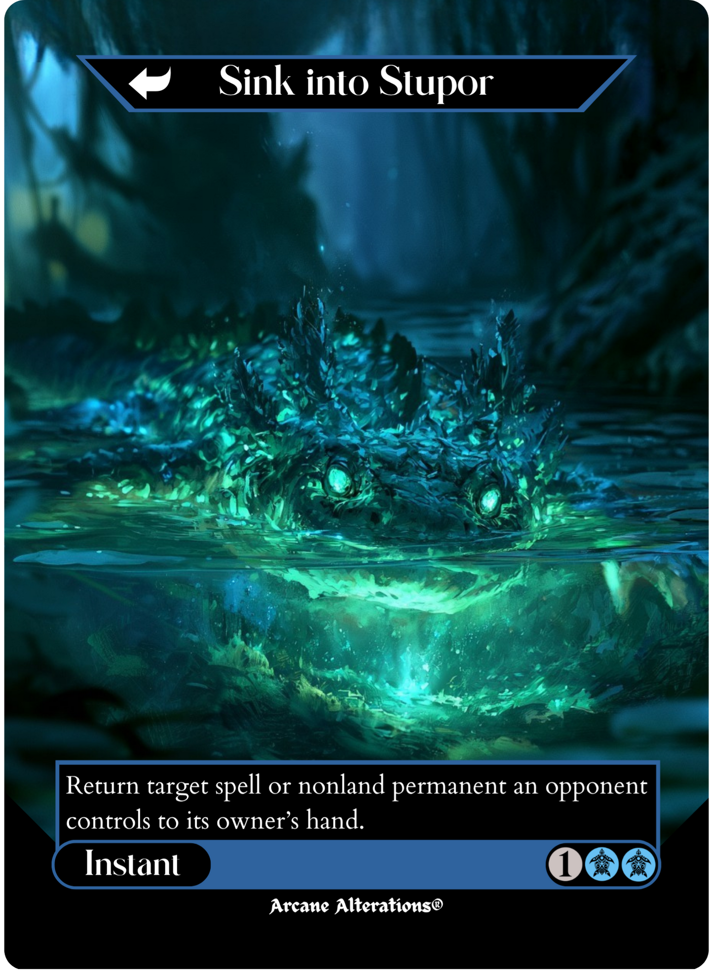 Sink into Stupor / Soporific Springs - Full Art Altered Art Custom Proxy Cards
