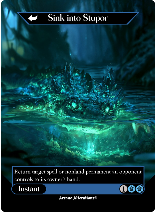 Sink into Stupor / Soporific Springs - Full Art Altered Art Custom Proxy Cards