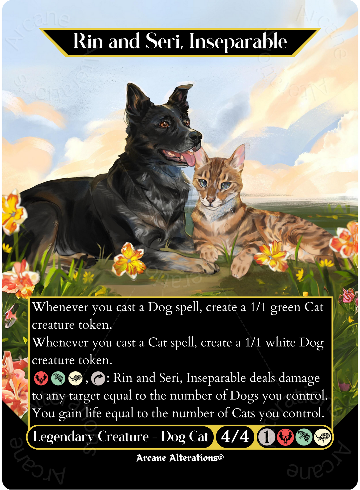 rin and seri card sleeves Rin and Seri, Inseparable - Full Art Altered Art Custom Proxy Cards