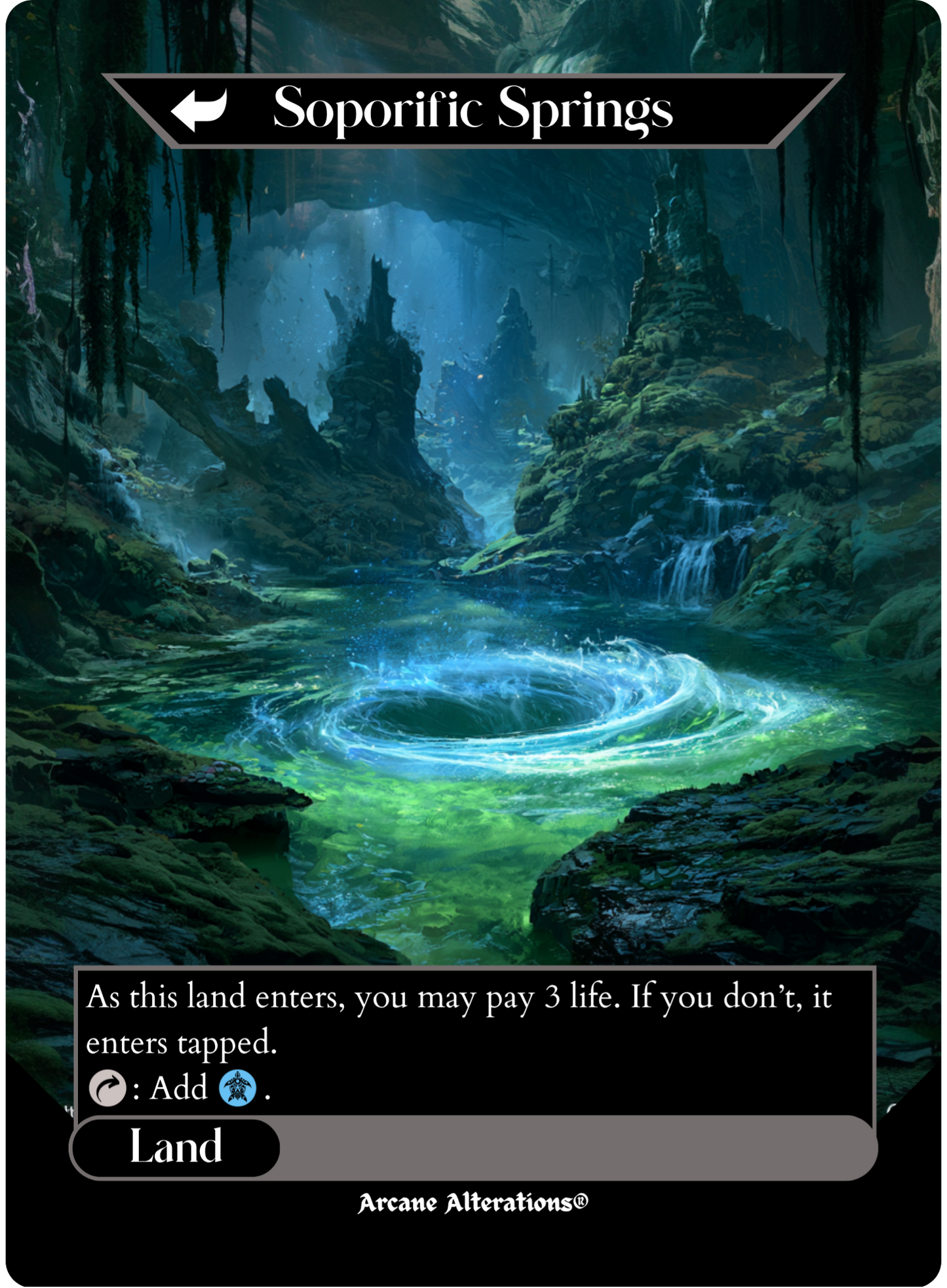 Sink into Stupor / Soporific Springs - Full Art Altered Art Custom Proxy Cards