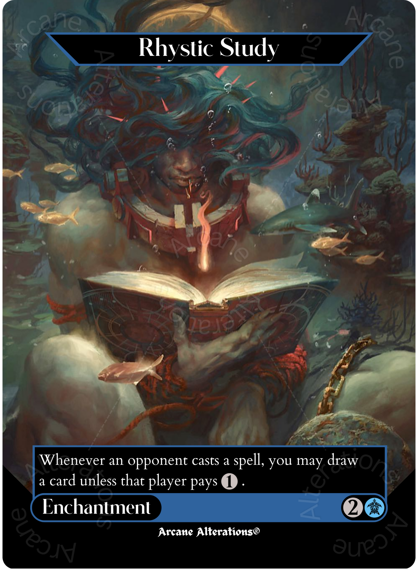 Rhystic Study - Full Art Altered Art Custom Proxy Cards Arcane Alterations Rhystic Study - Full Art Altered Art Custom Proxy Cards Arcane Alterations