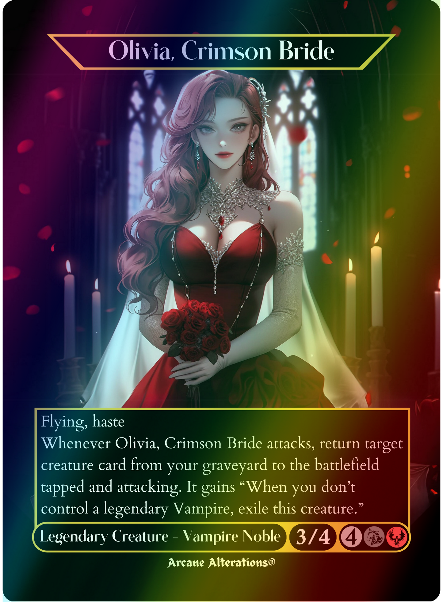 Olivia, Crimson Bride - Full Art Altered Art Custom Proxy Cards