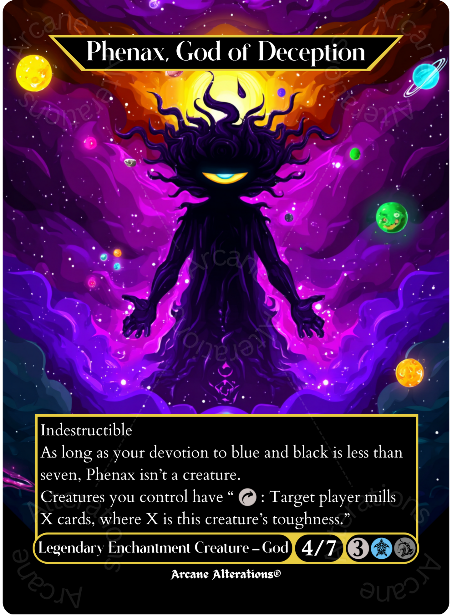 Phenax, God of Deception - Full Art Altered Art Custom Proxy Cards