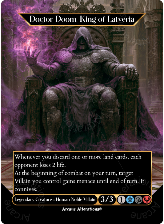 Doctor Doom, King of Latveria - Full Art Altered Art Custom Proxy Cards