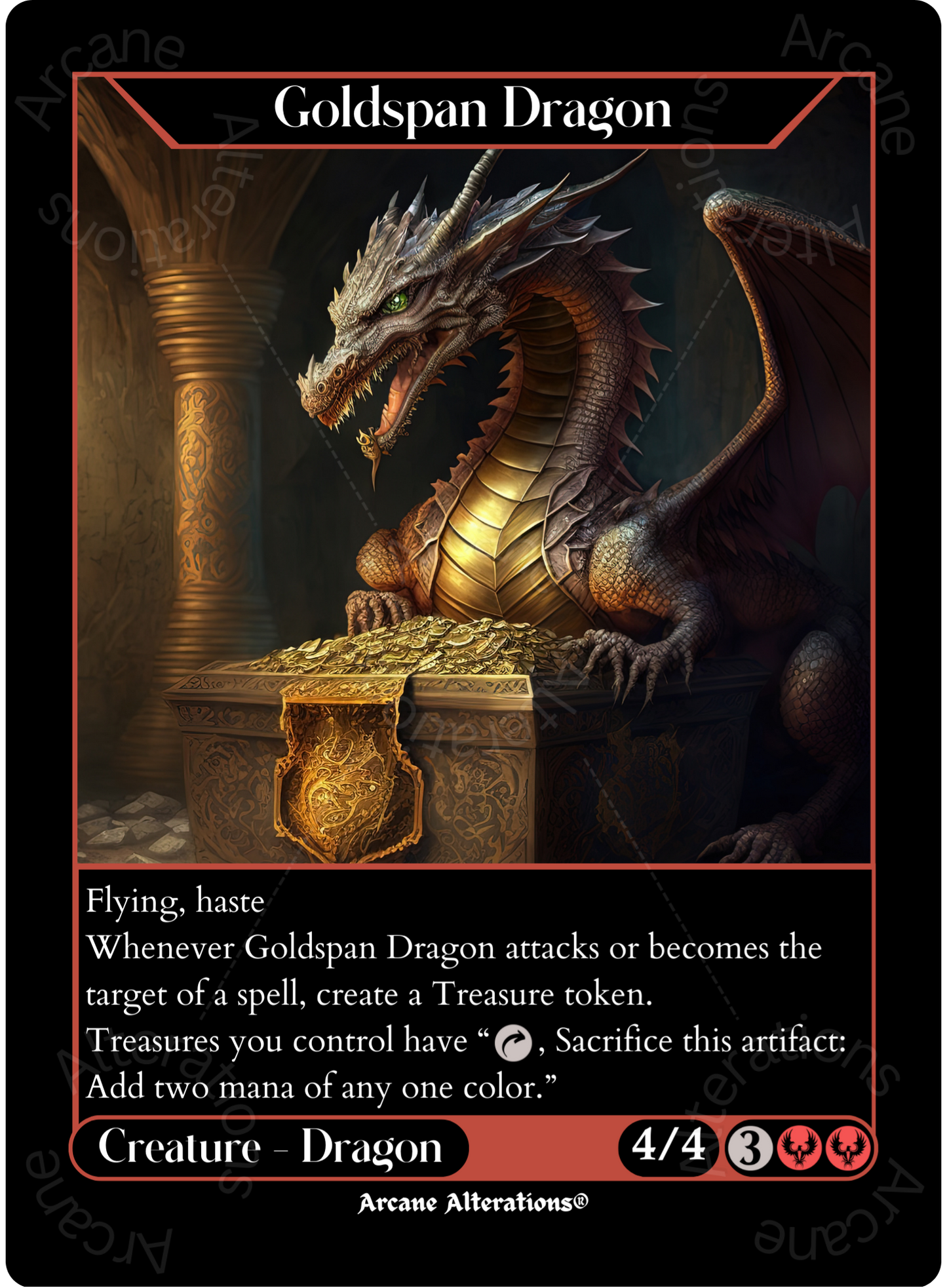 Goldspan Dragon - High Quality Altered Art Custom Proxy Cards