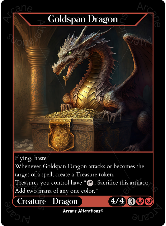 Goldspan Dragon - High Quality Altered Art Custom Proxy Cards