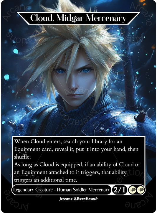 Cloud, Midgar Mercenary - Full Art Altered Art Custom Proxy Cards