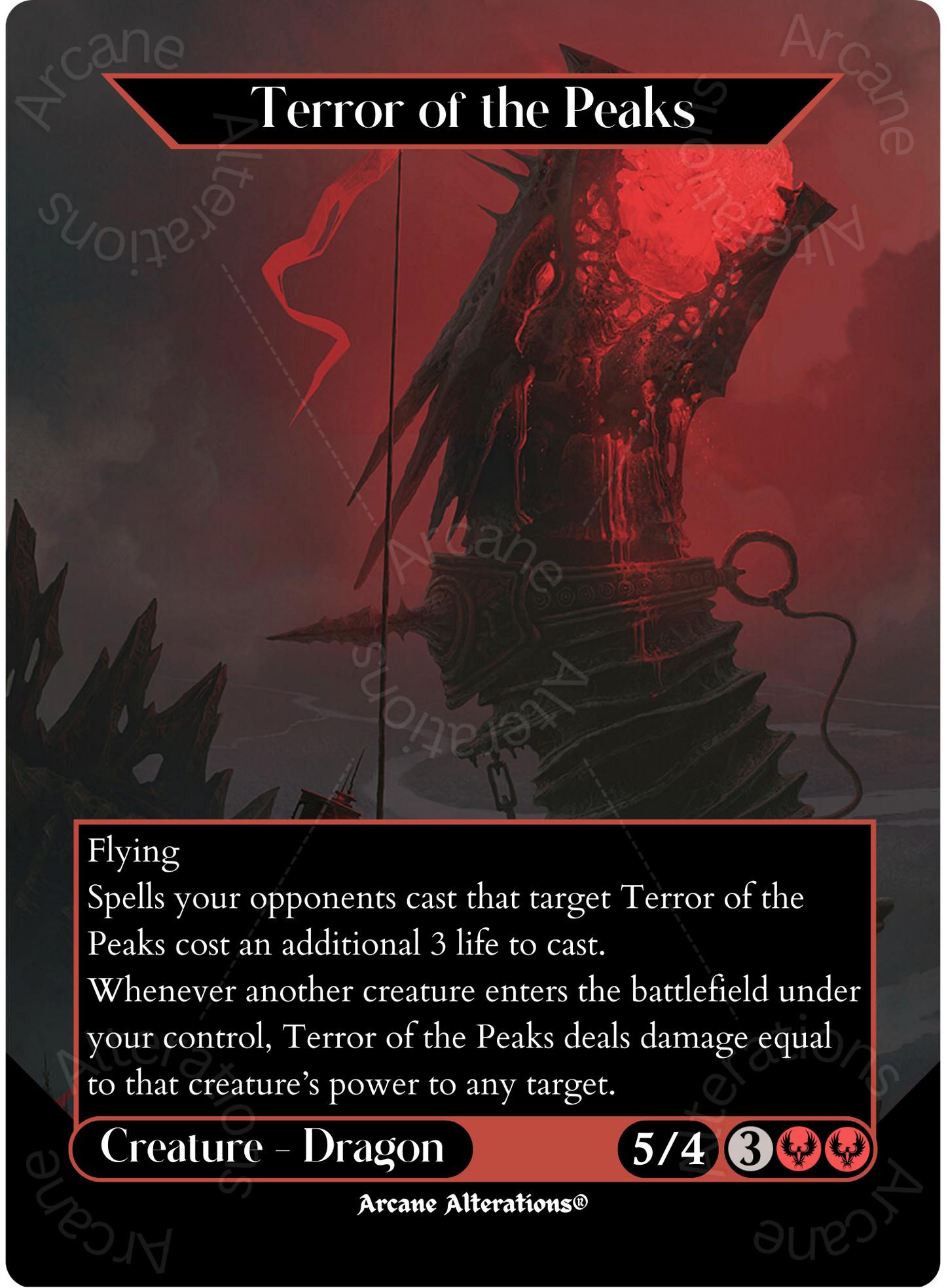 Terror of the Peaks - Full Art Altered Art Custom Proxy Cards