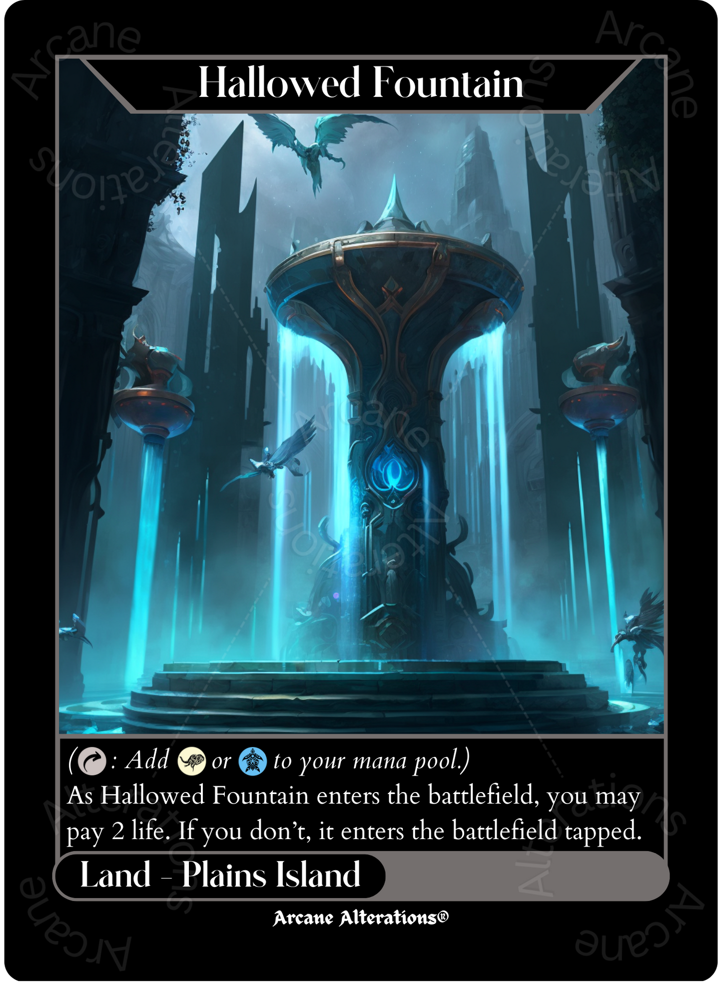 Hallowed Fountain - High Quality Altered Art Custom Proxy Cards