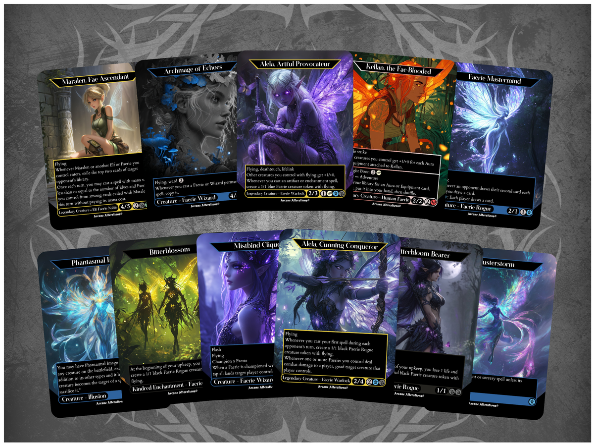 Faerie 11-Card Discount Bundle - Full Art Altered Art Custom Proxy Cards
