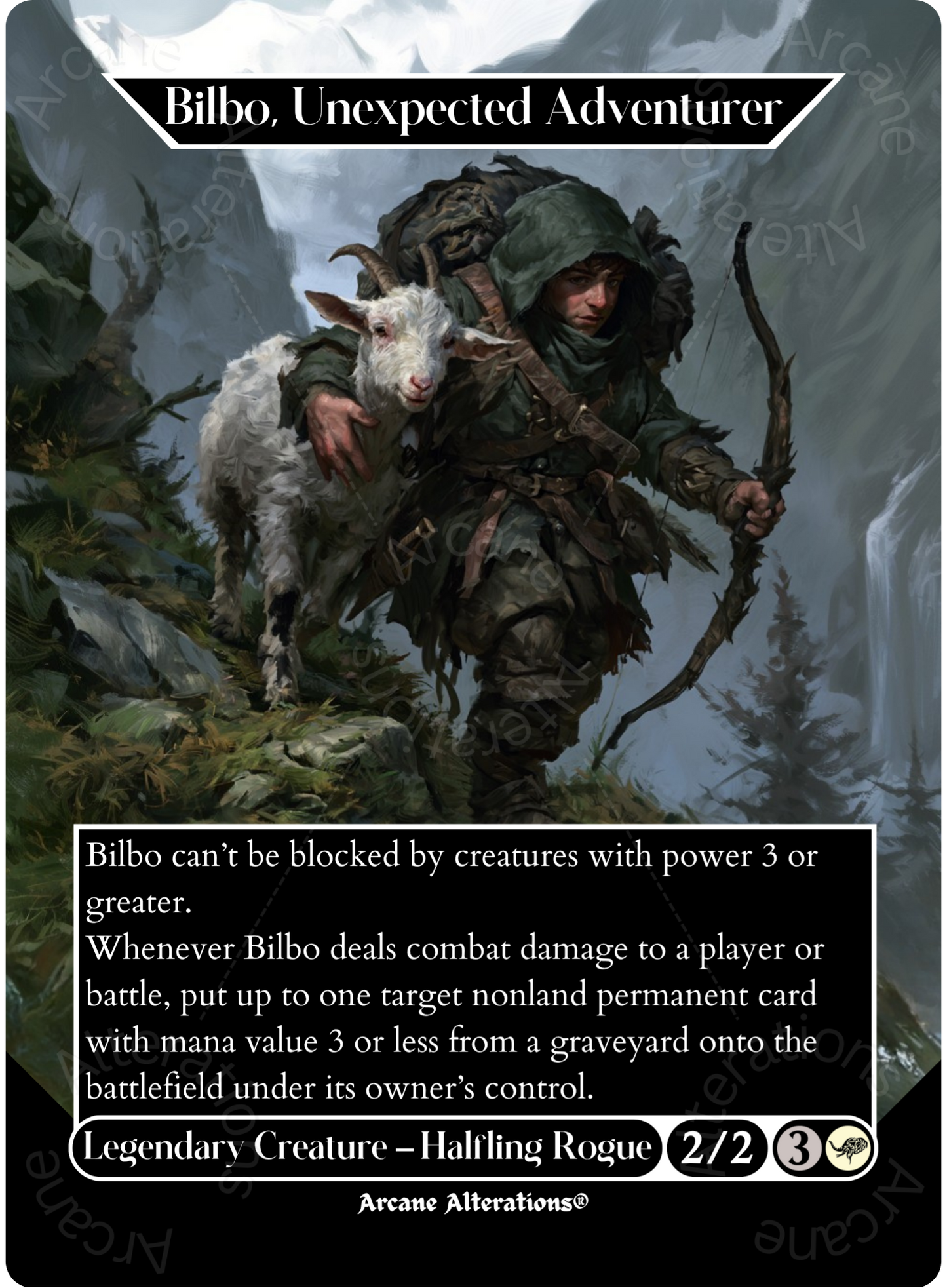 Bilbo, Unexpected Adventurer - Full Art Altered Art Custom Proxy Cards