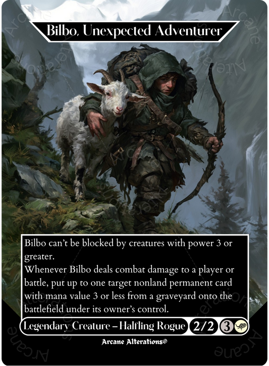 Bilbo, Unexpected Adventurer - Full Art Altered Art Custom Proxy Cards