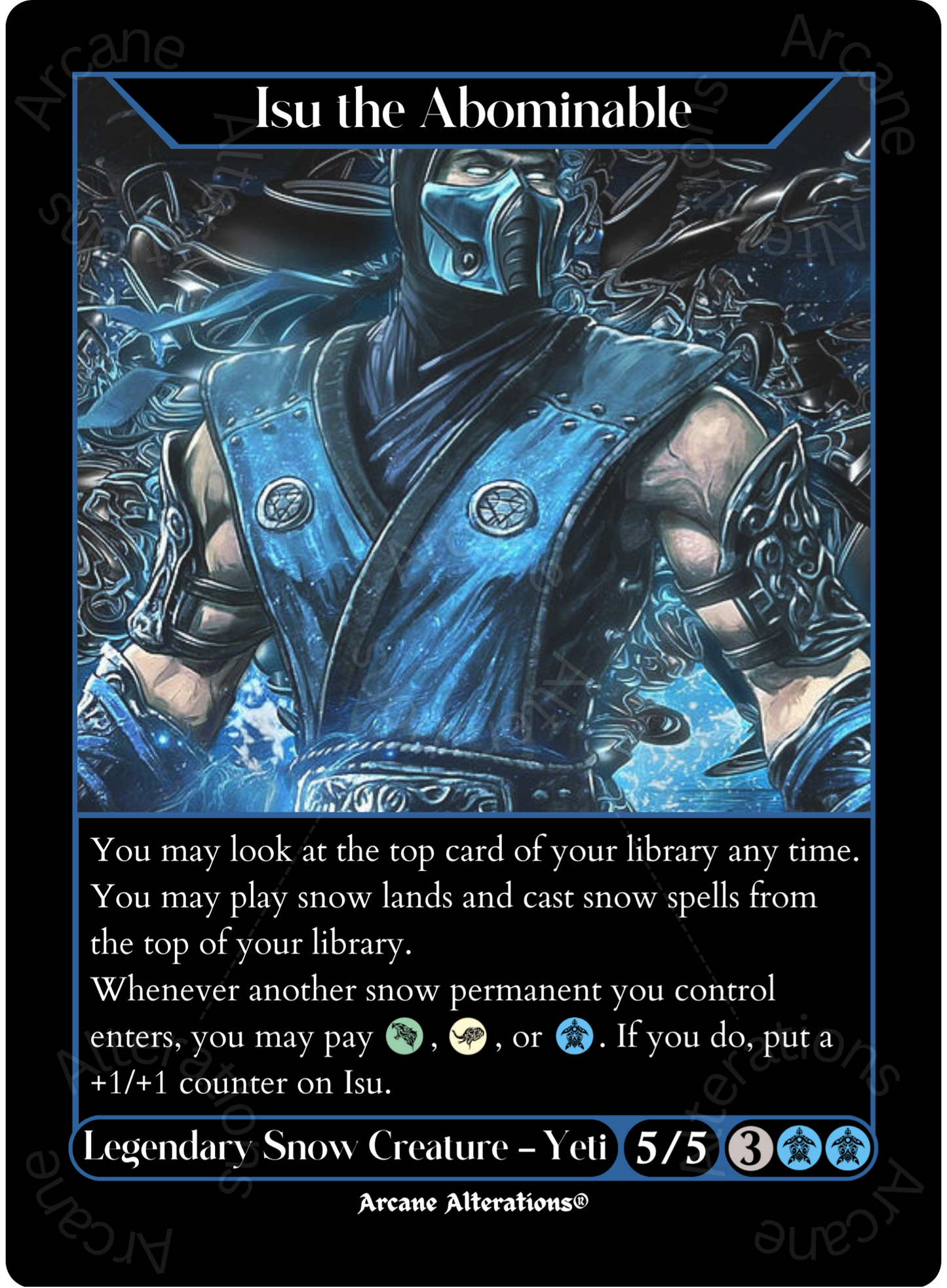 Isu the Abominable Sub Zero Mortal Kombat Crossover Single - High Quality Altered Art Custom Proxy Cards