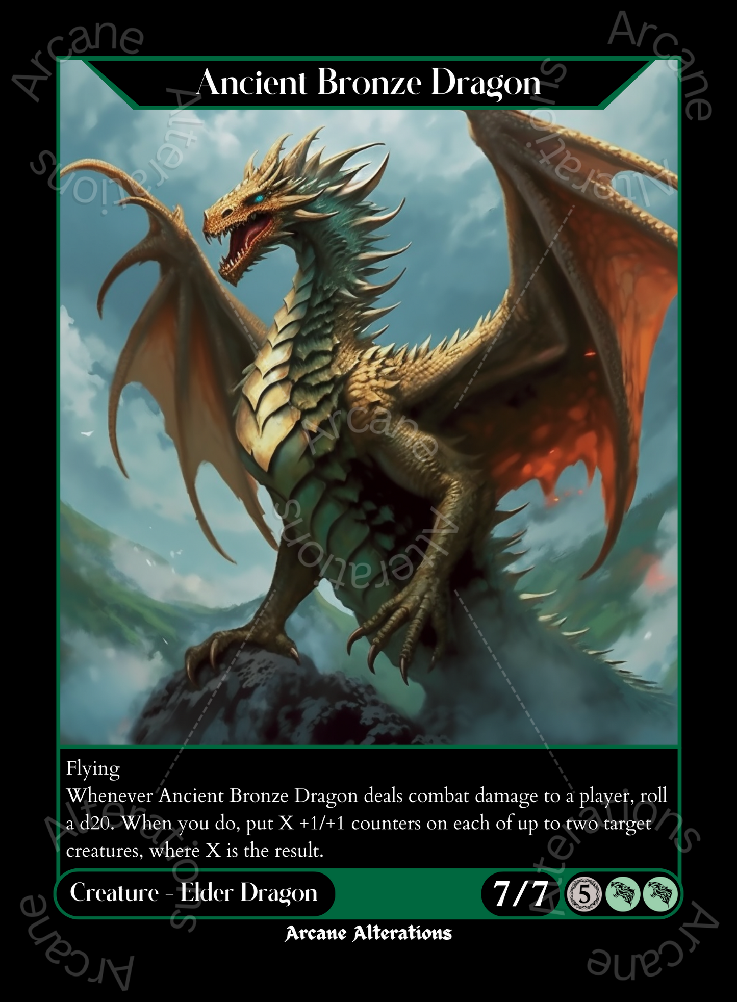 Ancient Bronze Dragon - High Quality Altered Art Custom Proxy Cards