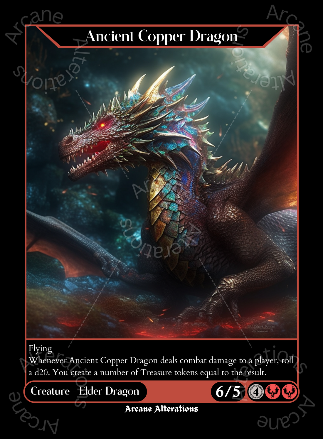 Ancient Copper Dragon High Quality Altered Art Custom Proxy Cards
