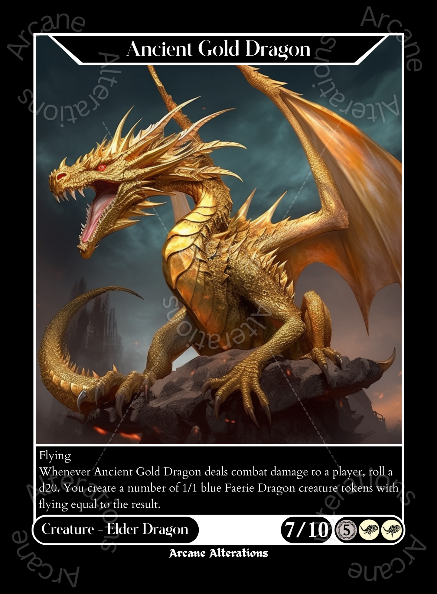 Ancient Gold Dragon - High Quality Altered Art Custom Proxy Cards