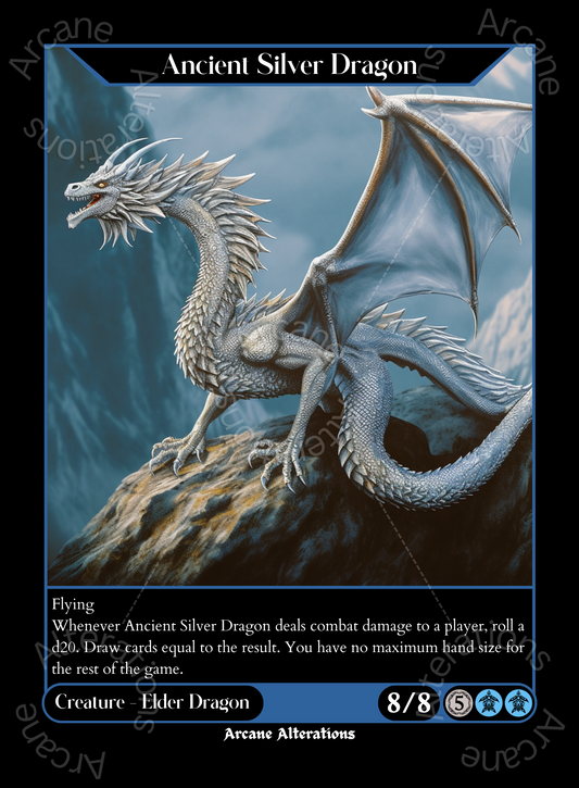 Ancient Silver Dragon - High Quality Altered Art Custom Proxy Cards