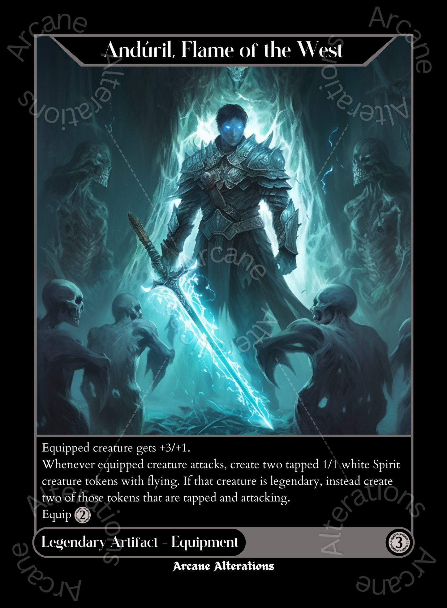 Anduril, Flame of the West - High Quality Altered Art Custom Proxy Cards