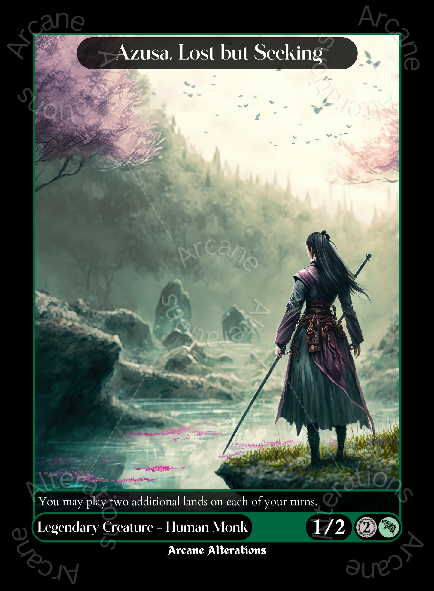 Azusa, Lost but Seeking - High Quality Altered Art Custom Proxy Cards