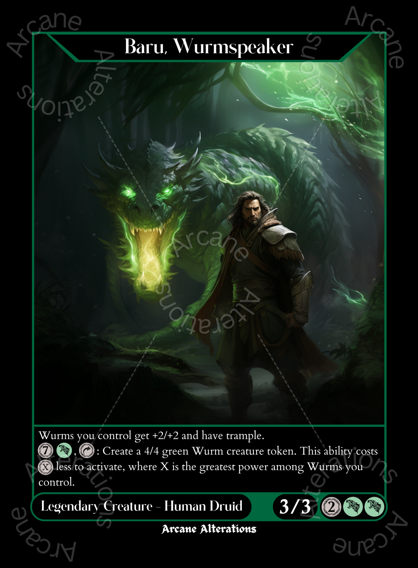 Baru, Wurmspeaker - High Quality Altered Art Custom Proxy Cards