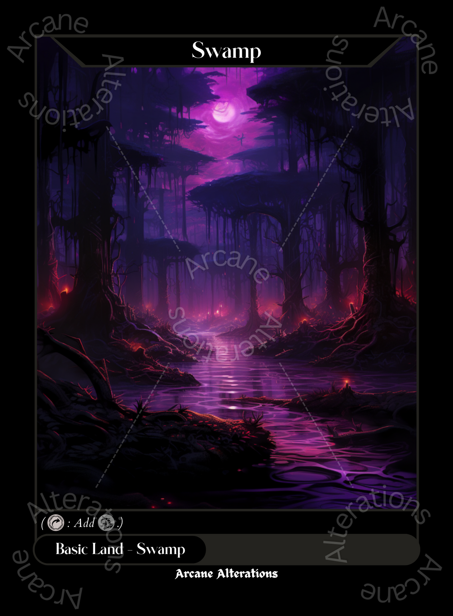 Basic Swamp - High Quality Altered Art Custom Proxy Cards