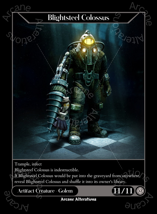 Blightsteel Colossus Big Daddy Bioshock Crossover Single - High Quality Altered Art Custom Proxy Cards