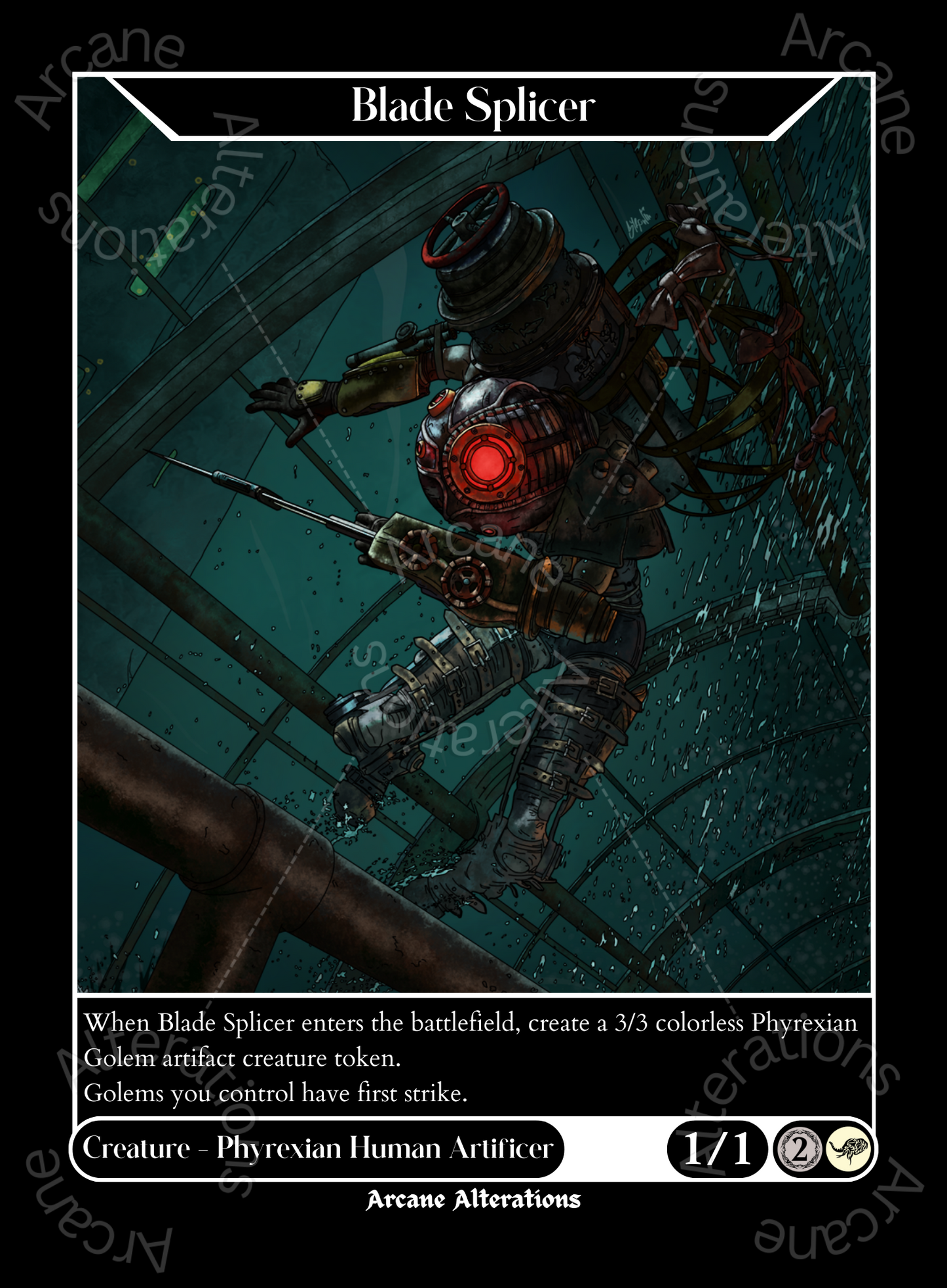 Blade Splicer Big Sister Bioshock Crossover Single - High Quality Altered Art Custom Proxy Cards Blade Splicer Big Sister Bioshock Crossover Single - High Quality Altered Art Custom Proxy Cards