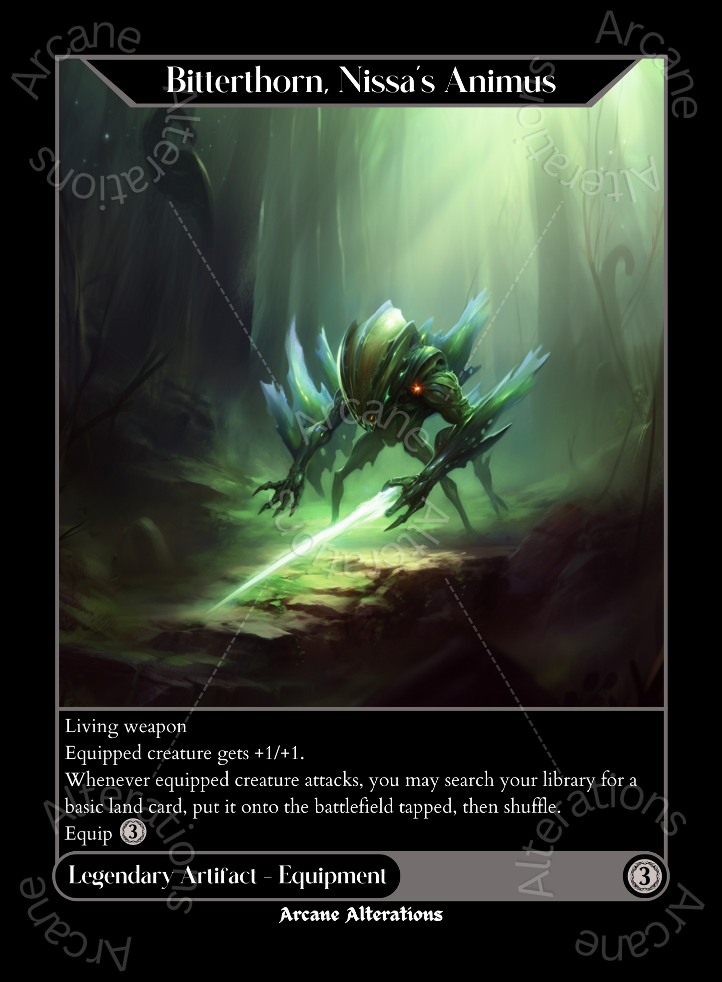 Bitterthorn, Nissa's Animus - High Quality Altered Art Custom Proxy Cards