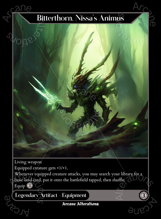 Bitterthorn, Nissa's Animus - High Quality Altered Art Custom Proxy Cards