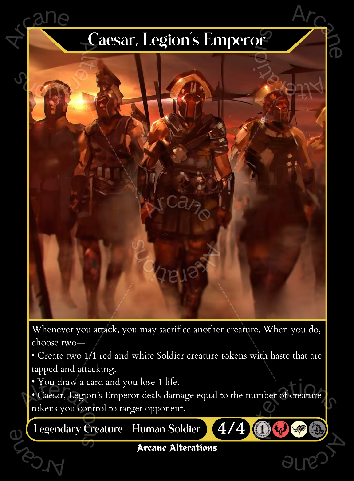 Caesar, Legion Emperor Fallout Crossover - High Quality Altered Art Cu ...