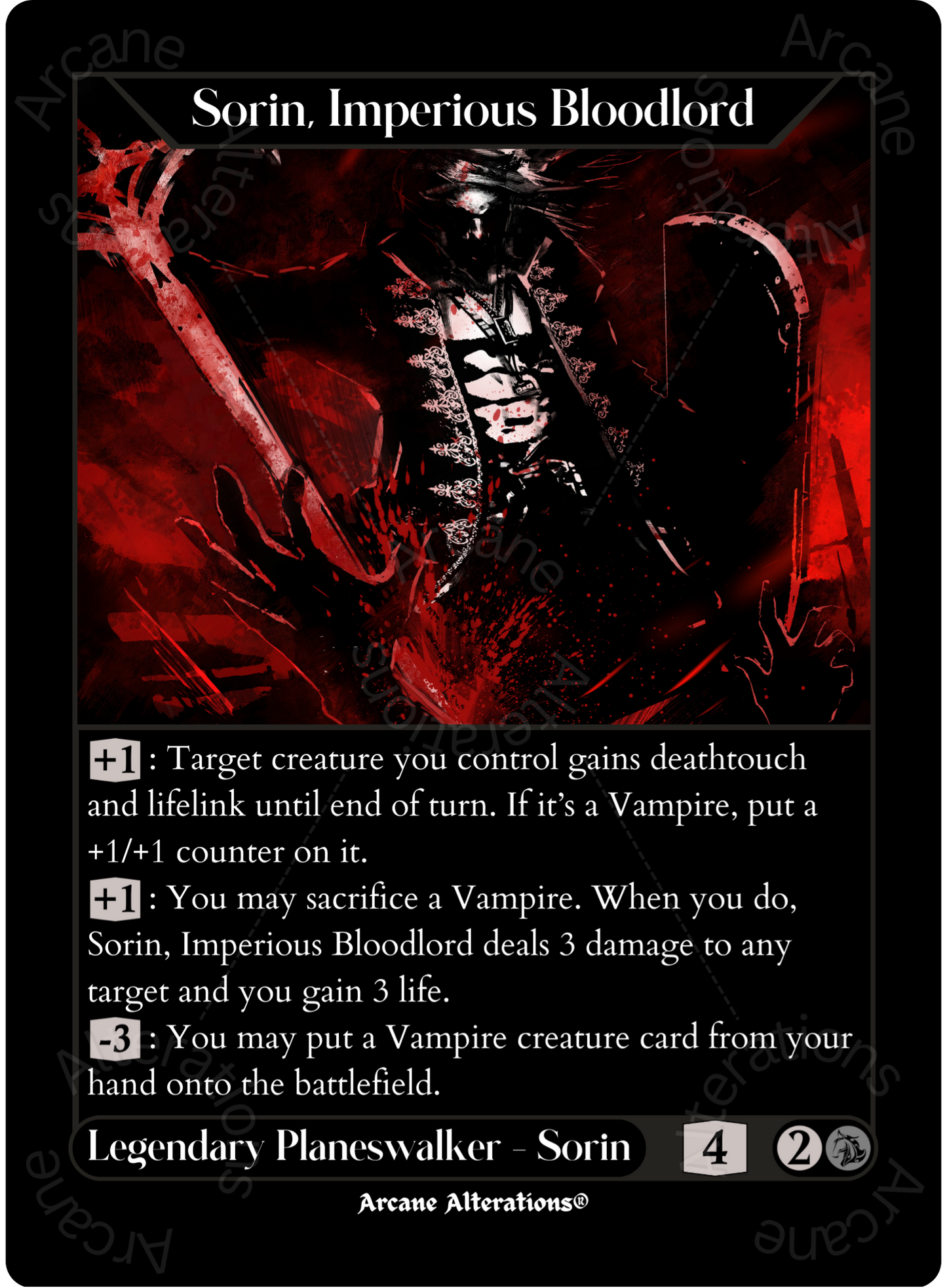 Sorin, Imperious Bloodlord - High Quality Altered Art Custom Proxy Cards