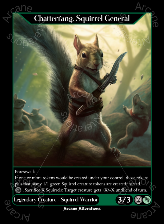 Chatterfang, Squirrel General - High Quality Altered Art Custom Proxy Cards