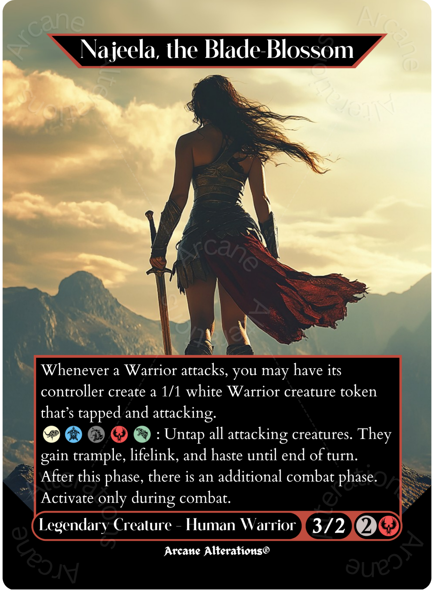 Najeela, the Blade-Blossom - Full Art Altered Art Custom Proxy Cards