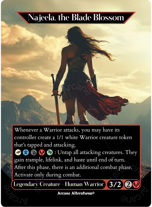 Najeela, the Blade-Blossom - Full Art Altered Art Custom Proxy Cards