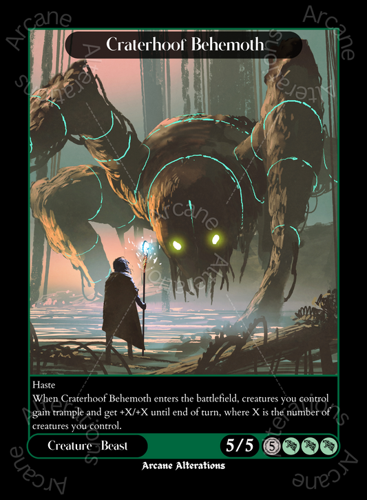 Craterhoof Behemoth - High Quality Altered Art Custom Proxy Cards