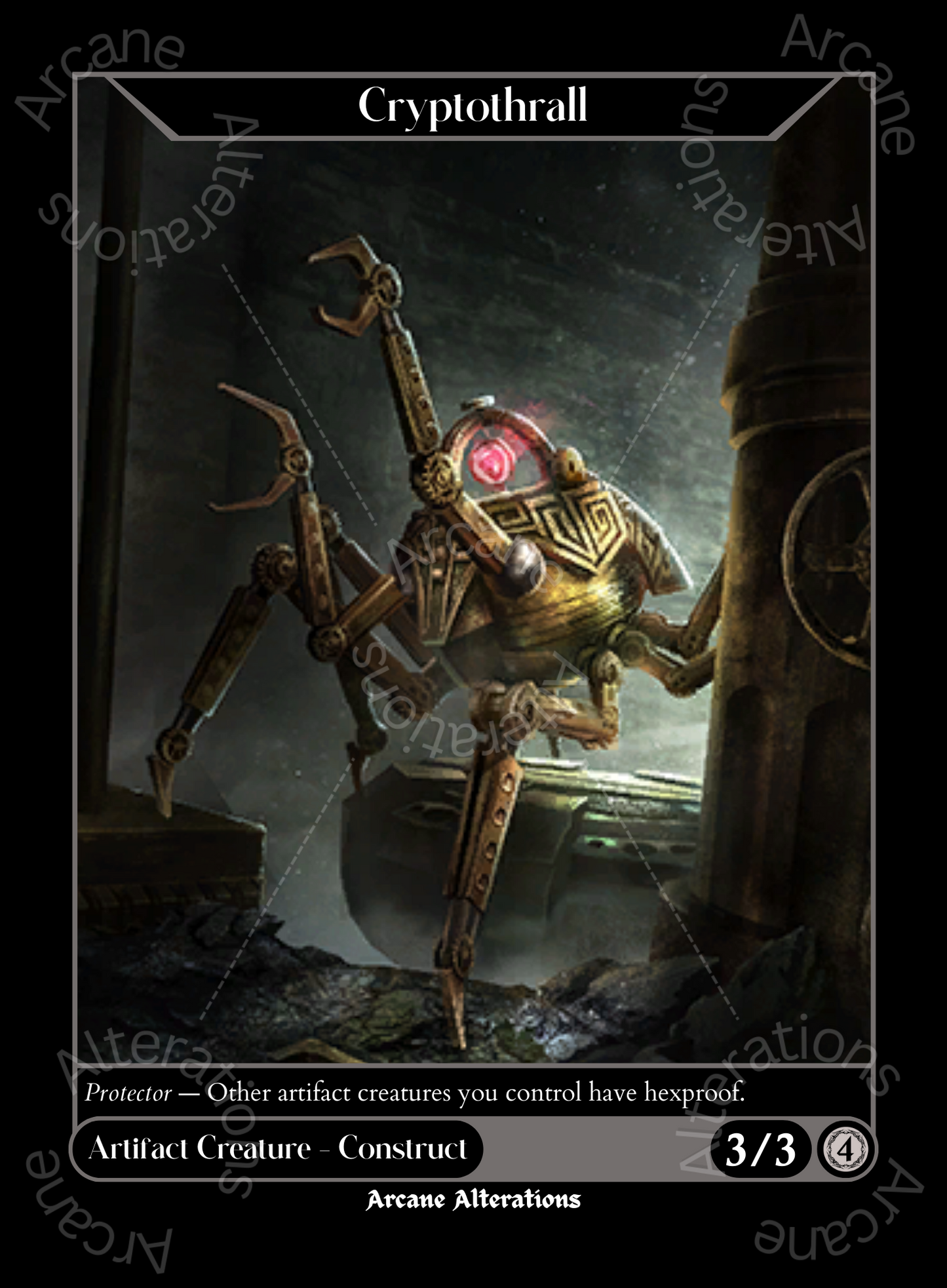 Cryptothrall Dwarven Spider The Elder Scrolls Crossover - High Quality Altered Art Custom Proxy Cards