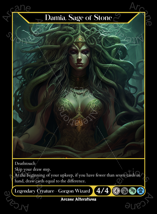 Damia, Sage of Stone - High Quality Altered Art Custom Proxy Cards