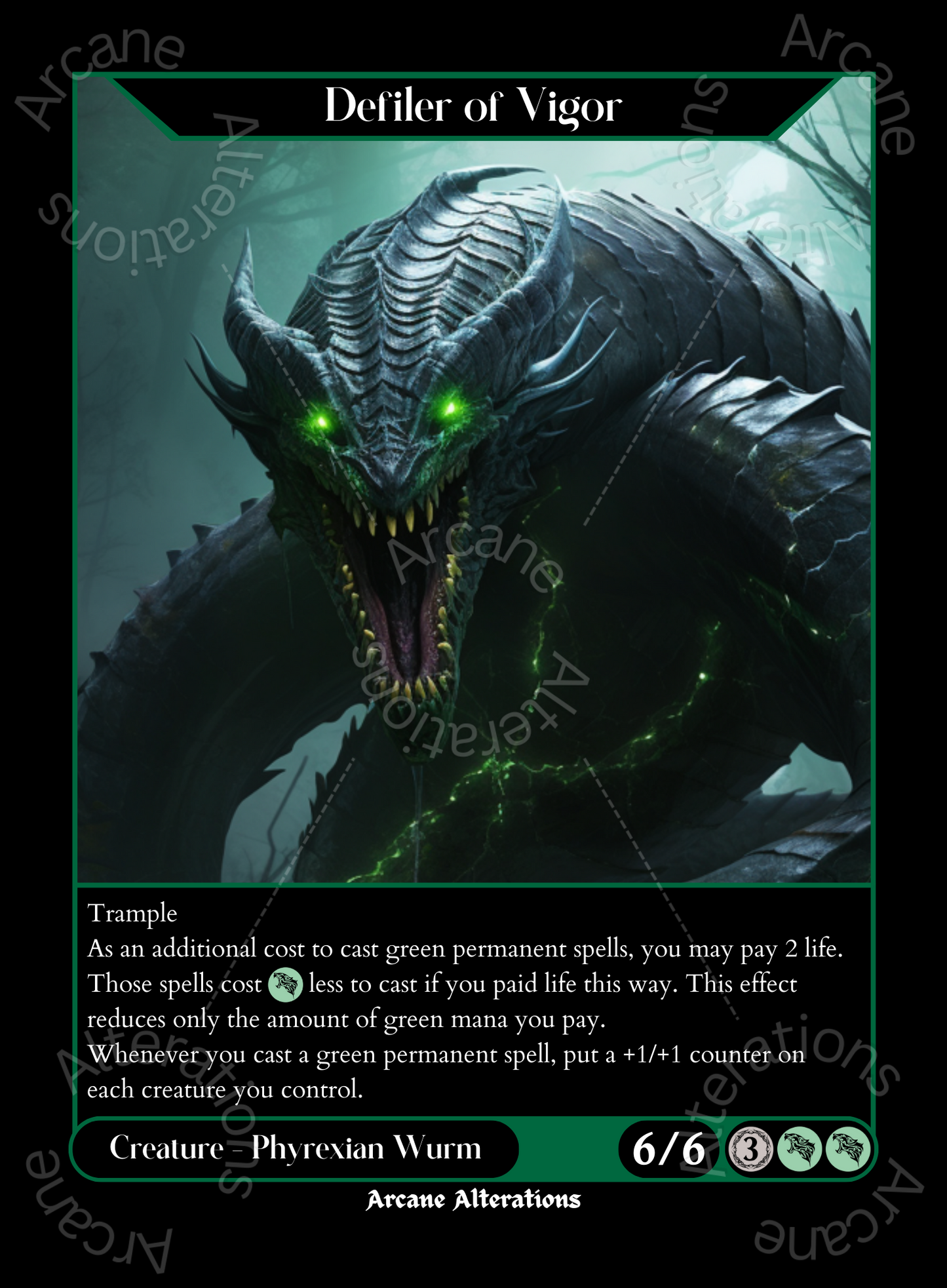 Defiler of Vigor - High Quality Altered Art Custom Proxy Cards